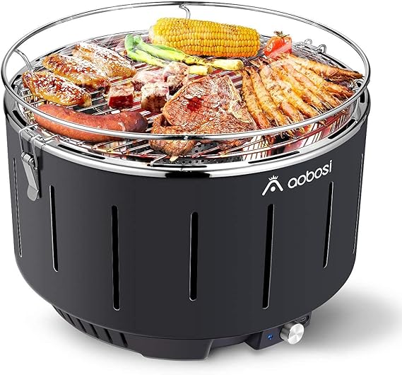 Aobosi Barbacoa Sin Humo Barbacoa Portátil Carbón|Ventilado ...