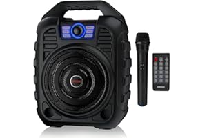 EARISE T26 Portable PA System Bluetooth Speaker with Wireless Microphone, Rechargeable Karaoke Machine with FM Radio, Audio Recording, Remote Control, Supports TF Card/USB, Perfect for Party