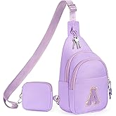 X-KIDS Initial Fanny Pack for Teen Girls Cute Crossbody Bag Sling Purse Personalized Gift for Tween Girl Kids 6-14 Years Old