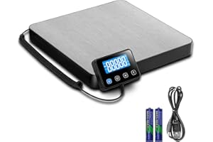 Digital Postal Scale, Heavy Duty Shipping Scales with Hold and Tare Function, Large Platform, 200kg Capacity, 50g Readability