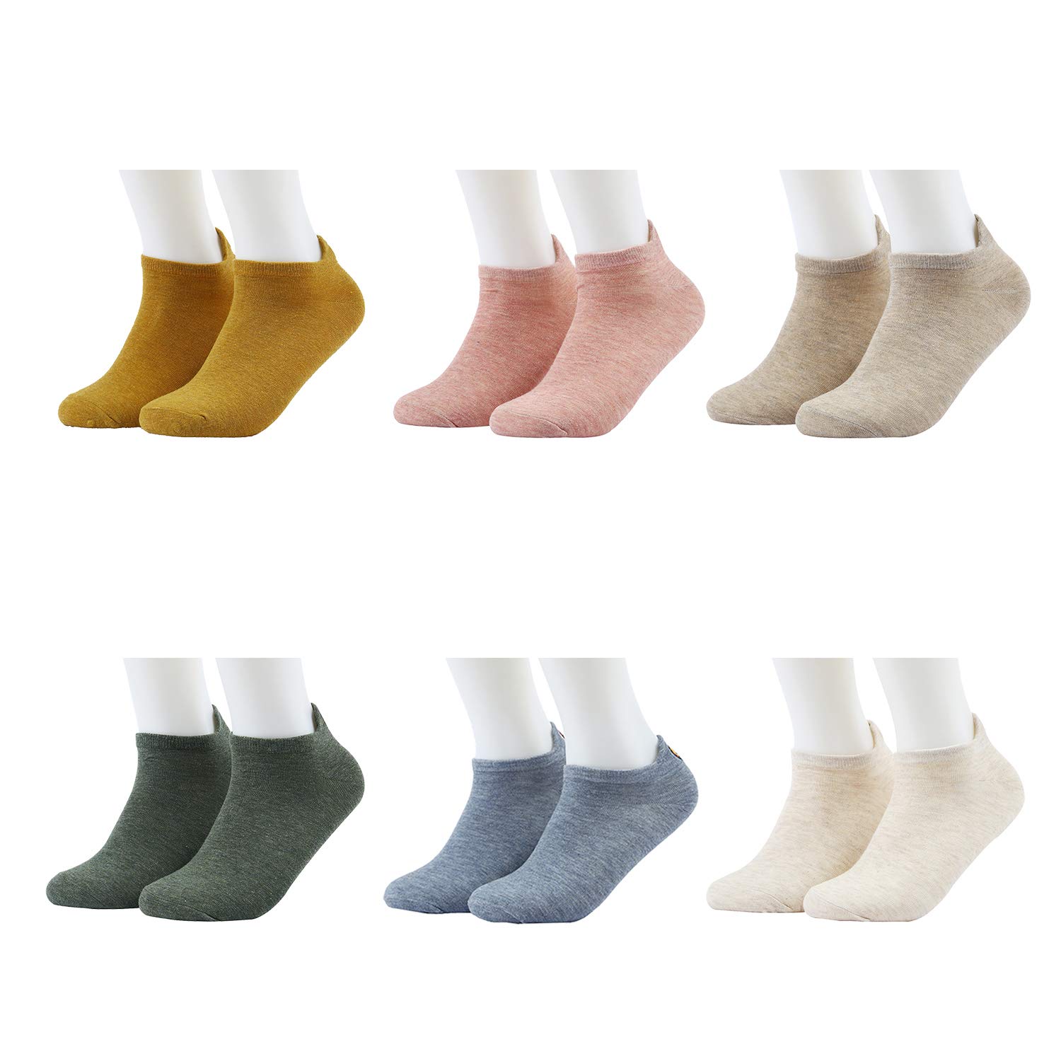 Sallcks Womens Girls Cute Dog Ankle Socks Low Cut Casual Cotton Hipster Socks 6 Pairs