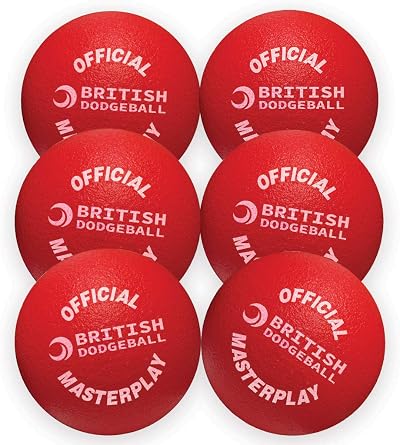 Play-Sport Official British Dodgeball Foam Dodgeballs Six Pack Red