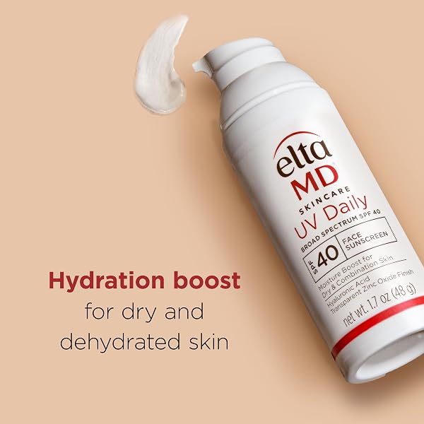 ELTAMD UV DAILY SPF 40 FACE SUNSCREEN MOISTURIZER WITH ZINC OXIDE, DAILY FACE MOISTURIZER WITH SPF, SUNSCREEN, FOR DRY SKIN 1.7 OZ PUMP