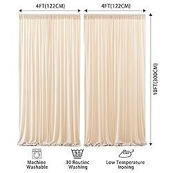 8x10FT Champagne Backdrop Curtains for Wedding