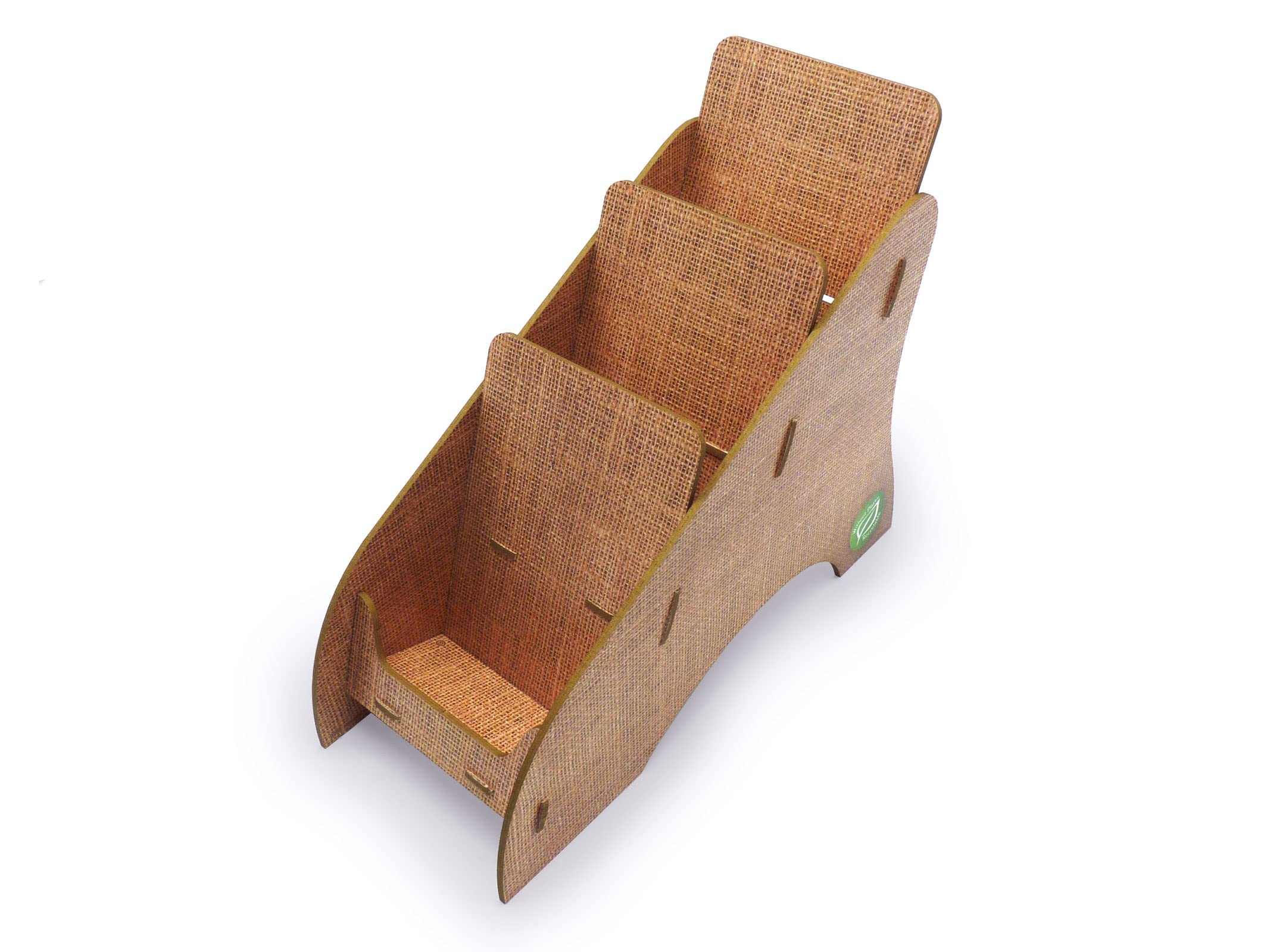 stableco 1x Ecological Brochure Stand DIN A6 Vertical with 3 Compartments Sturdy Flyer Stand in Natural Design No Plastic! Just Paper! Sustainable Brochure Holder Postcard Stand Quick to Assemble