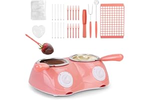 Outamateur Chocolate Melting Pot Electric Chocolate Fondue Mini Fondue Candy Maker with Double Melting Pot for Milk Chocolate,Cheese,Butter,Candy