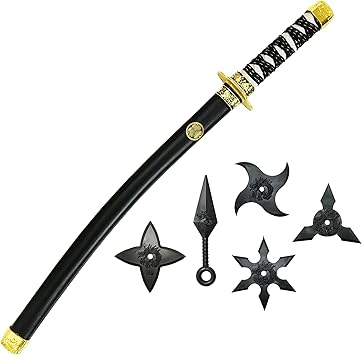 Amazon Co Jp 日本刀 侍 忍者 ニンジャ 手裏剣 苦無 おもちゃ なりきり おもちゃ 武器 飛び道具 プラスチック製 コスプレ 仮装 おもちゃ