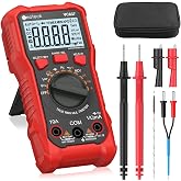 Neoteck 6000 Counts True RMS Digital Multimeter,Auto Range Multimeter | AC/DC Voltage Current Resistance Capacitance Frequency Temperature Duty Cycle Voltmeter for Home Automotive Electrician-Red