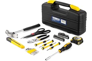 URASISTO 40-Piece Home Tool Kit with Easy Carrying Box, Small Basic Hand Tool Set Perfect for DIY Building, Home Maintenance and Woodworking, Great for College Students