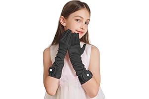 sodknow Princess Gloves for Girls, Kids Long Satin Costume Dress Up Gloves for Halloween Birthday Costume Cosplay