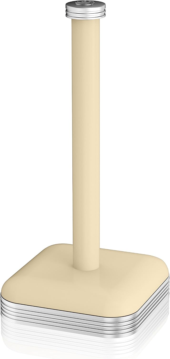 Swan SWKA1040CN Retro Kitchen Roll Holder with Steel Weighted Base, 32 cm, Cream, Towel Pole