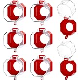 QWORK Emergency Stop Button Cover, 8 Pack Clear Lockout Guard for Stop Buttons, Toggle Switches &amp; Push Button Switches, Anti-UV Insulating Plastic, for Workshops &amp; Control Panels