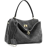 Genuine Leather Tote Bag for Women: Soft Leather Shoulder Handbags - Ladies Satchel Crossbody Purse for Travel (Medium)
