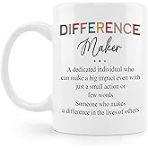 BESERH Motivational Coffee Mug, Difference Maker Funny Mug, Appreciation Gift for Boss Leader Mentor Coach Coworker, Inspirational Gifts for Men, Inspirational Mugs for Women
