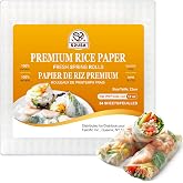 52USA Square Rice Paper Wrappers, 1 Pack, Spring Roll Wrappers &amp; Dumplings | 34 Sheets, Gluten Free, Wonton Wrappers, Vegan, Low Carb, Vietnamese Rice Wraps (22cm, 12 oz)