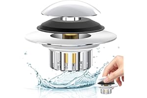 DULVUS Universal Tub Stopper Bathtub Drain,Pop Up Tub Drain Hair Catcher, Cover for 1.45-1.8in Drain Hole, Replaces Bath Tub Lift and Turn, Tip Toe or Trip Lever Bathtub Drains