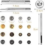 HAUSPROFI 120pcs Snap Fasteners 12.5mm Copper Bronze Silver Gold Black view 2