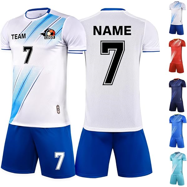 Kid's Custom Soccer Jersey & Shorts Set - White Team Uniform (Size 22, Ages 6-7)