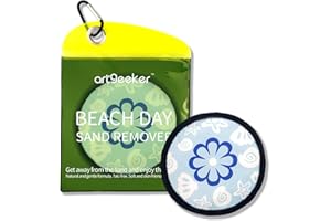 artgeeker Remover for Beach, Sand Removal Bag | Sandscreen Sand Remover Beach Essentials, Powder Pouch Sand Remover Brush Beach Vacation Camping Essentials Gifts for Women (Blue)