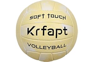 Krfapt Volleyball Official Size 5,Soft Volleyballs for Indoor Outdoor Beach Park Play Games(Ripples and Stars)