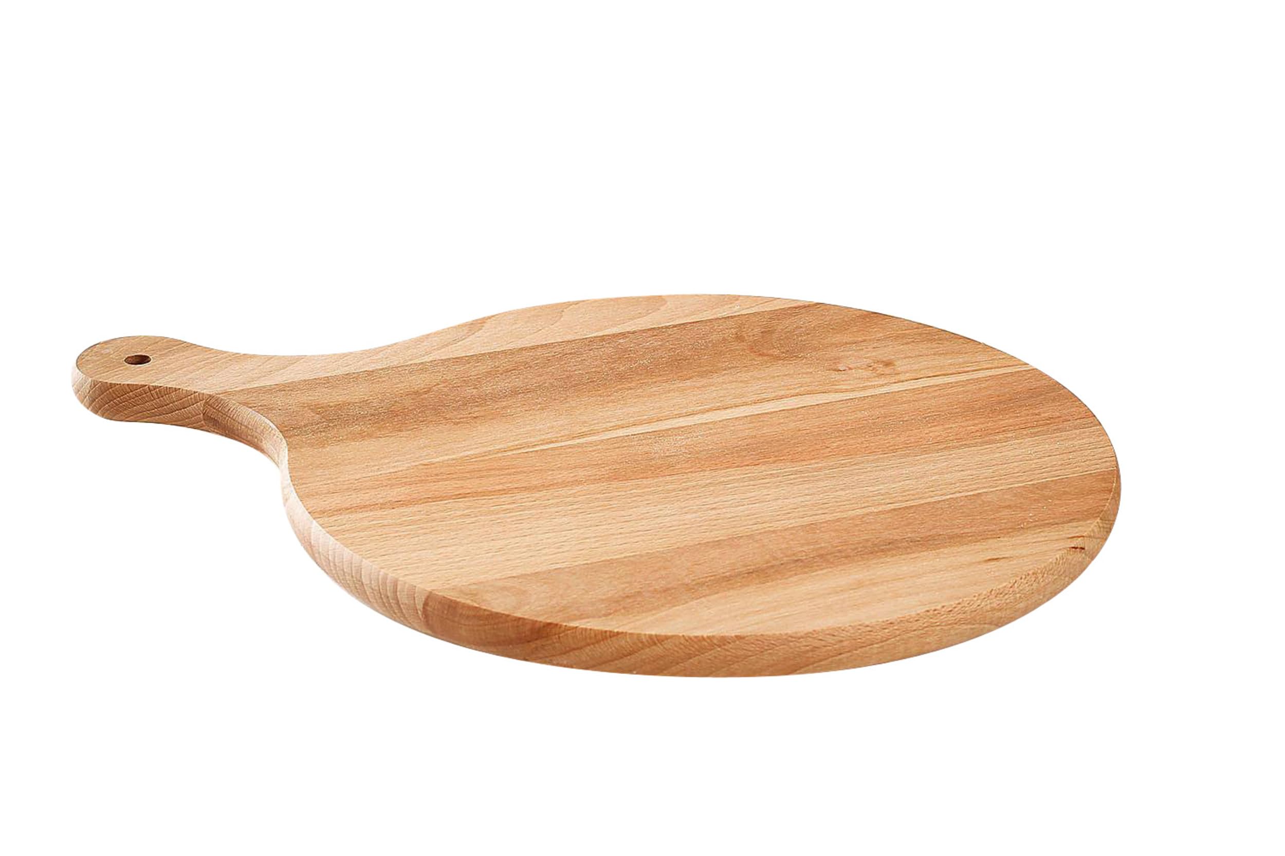 Round Pizza Board with Handle Circular Wooden Plate Chopping Board Cutting Serving Pizza solid wood - 40 cm - 16 inches