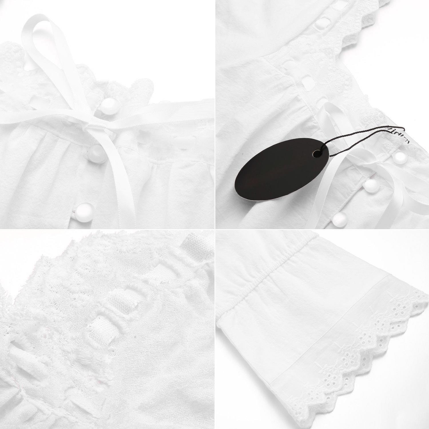 L\'amore Womens Comfy Cotton Nightgown Ladies Victorian Style Sleepwear Gown