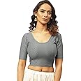 Fressia Fabrics Women's Cotton Readymade Saree Blouse Stretchable Crop Top Choli Bustier Top