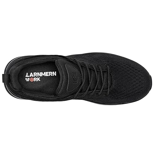 LARNMERN Mens Non Slip Work Shoes Slip On Water Resistant Walking