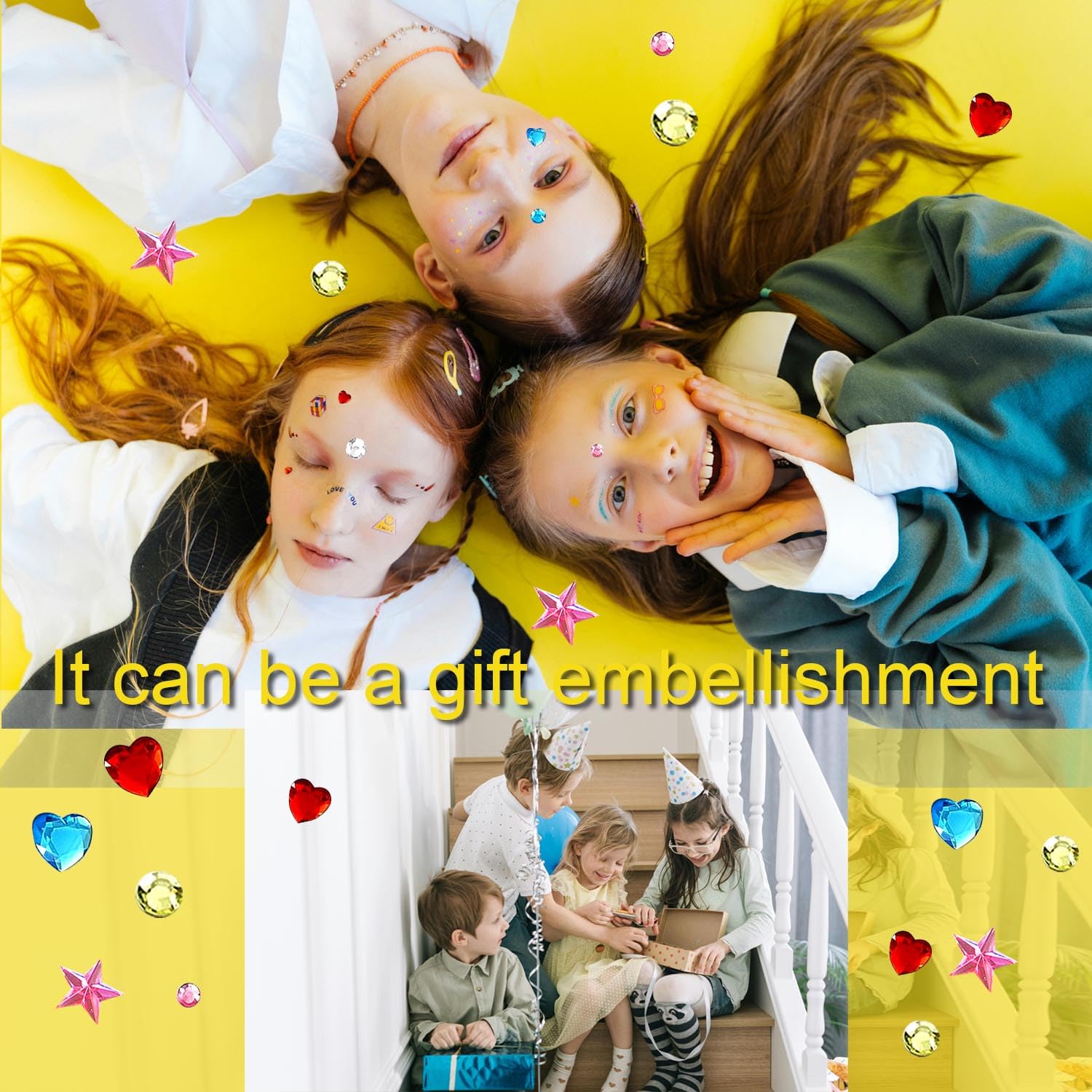 3228pcs Gems Stickers, Self Adhesive Rhinestone Jewel Stickers, Acrylic Gems DIY Craft Decorative Diamond Stickers, Assorted Shapes Jewels Rhinestones Sticker, Gem Sticker Crafts for Kids