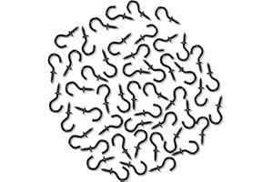 MANSHU 120PCS 1/2 inch Ceiling Screw Hooks, Metal Screw-in Cup Hooks, DIY Jewelry Hooks, Black