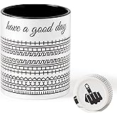 GudaAphrmix Hidden Message Coffee Mug - 11oz Black Prank Ceramic Coffee Cup with Fuck This Shit Swear Word Gift for Sarcastic Friends Liberal Coworkers Office Work Bestie Coffee Lover Humor Family