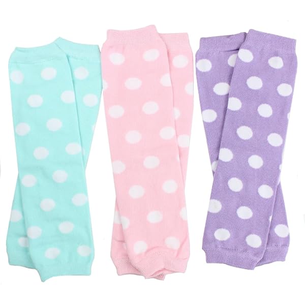 JuDanzy Baby Leg Warmers 3-Pack - Stripes, Polka Dot & Rainbow Patterns For Boys & Girls