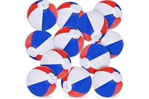 ArtCreativity 8" Patriotic Beach Balls for Kids (Pack of 12) Inflatable Summer Toys for Boys and Girls, Decorations for Hawaiian, July 4th Pool Party Favors