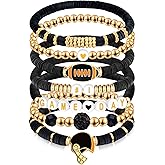 Kopuscristing Game Day #1 Bracelet Football Charm Beaded Stretch Bracelet Sports Jewelry for Football Dads Moms Coaches Fans Gifts