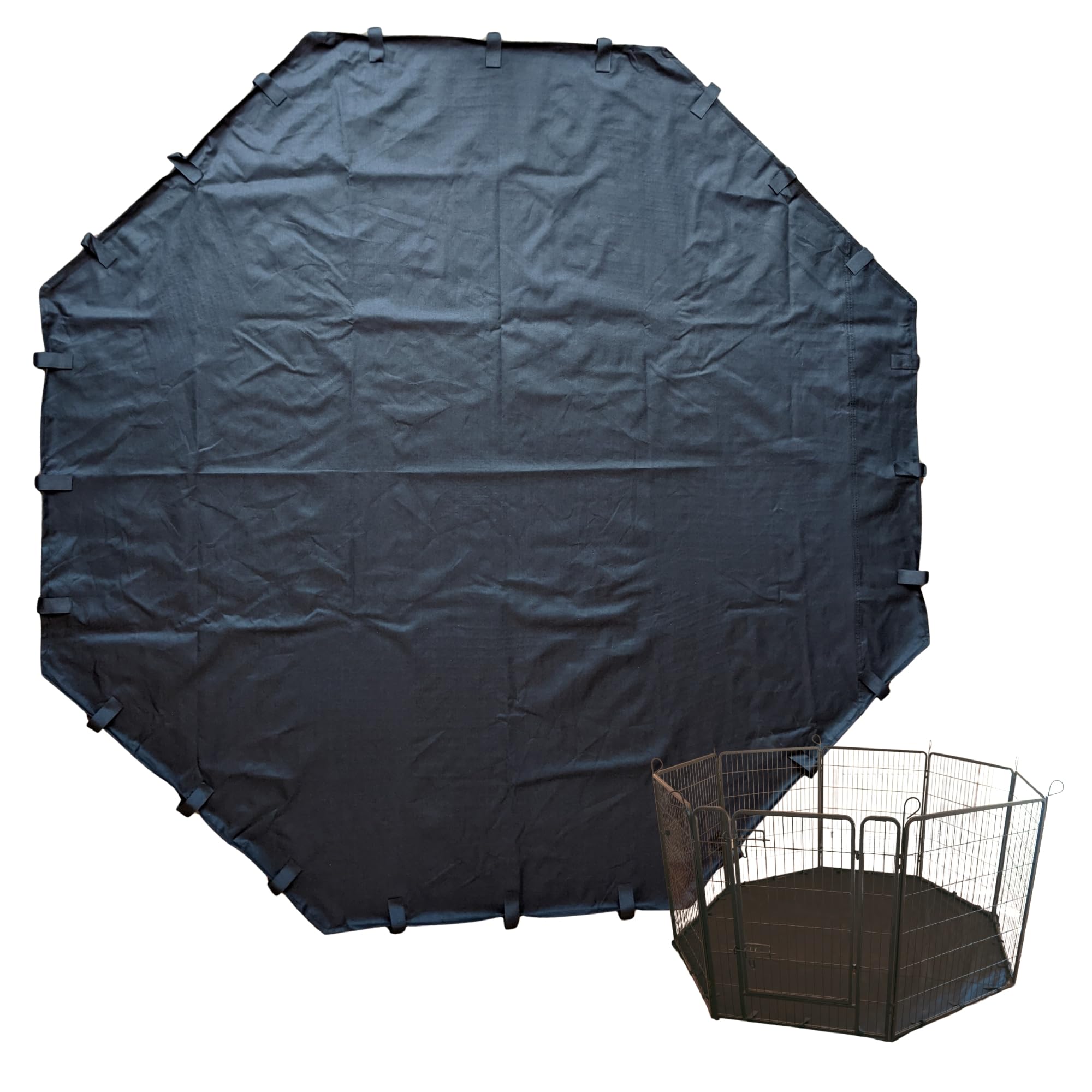 XL 8‑Side Waterproof Base Liner Mat (Mat Only, Cage Not Included) – Fits 8‑Sided Pet Pens 82 cm Per Side – 198 cm x 198 cm – Heavy Duty 600D Floor Cover for Pets - by Speedwellstar