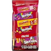 SKITTLES Original, Wild Berry &amp; STARBURST Fun Size Variety Bag, 20.13 oz | Chewy fruity SKITTLES and STARBURST in fun size packs, great for movie nights, party favors, road trips and Halloween Candy
