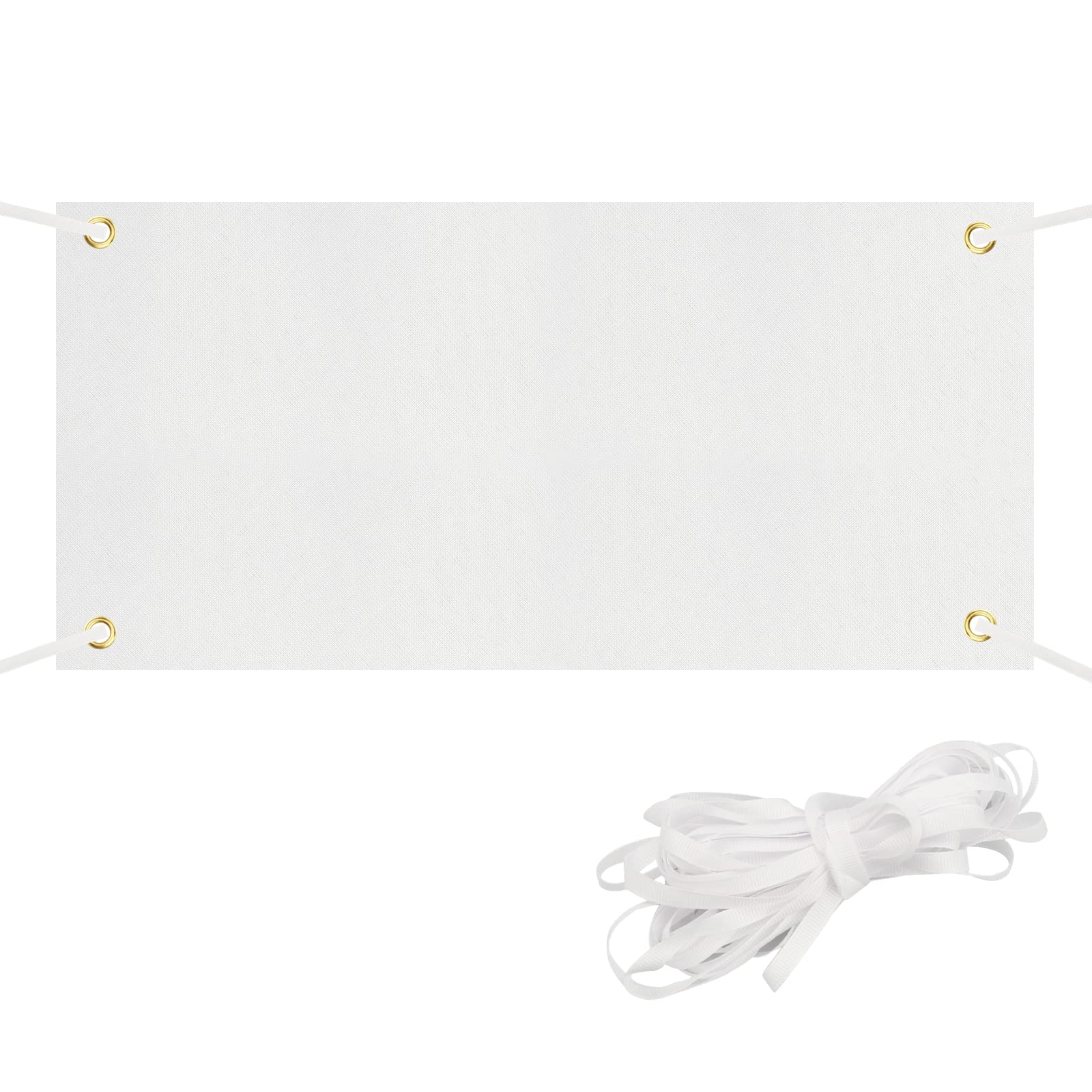 YapitHome 1 Pcs 180 x 60 cm Paintable Blank Banner Plain Banner Suitable for DIY Drawing Writing Outdoor Indoor Event Display（White）