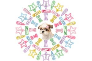 BOYIVI 48 Pieces Hair Clips for Dogs Snap Pet Hair Barrettes Mini Bone Pet Hairpin Grooming Products Multicolor Hair Accessories for Dog Cat Puppy Pet