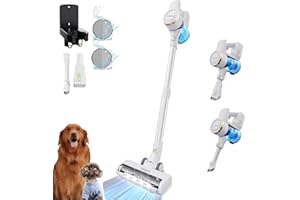 KANPETS Cordless Vacuum Cleaner, 25kPa Utral Powerful Suction, Up to 40 Min, 6 in 1 Lightweight Stick Vacuum Cleaner Optimal Cleaning for Home Car Hardwood Tile Low Pile Carpets