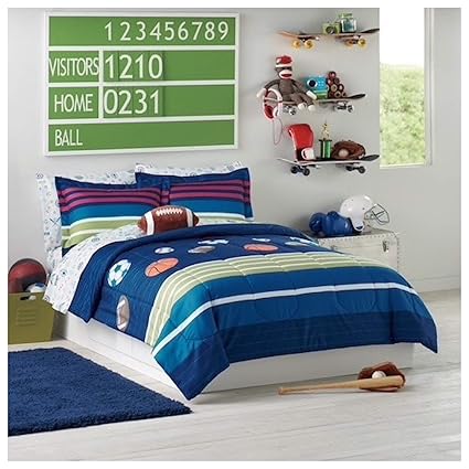 Amazon Com Jumping Beans Mvp Sport 6 Piece Twin Bedding Set