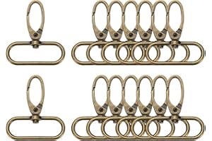 uxcell 14 Pcs Swivel Clasps Hook, 1-1/2 Inch D Ring Lobster Claw Clasps Trigger Snap Hooks Metal Keychain Clips for DIY Purse