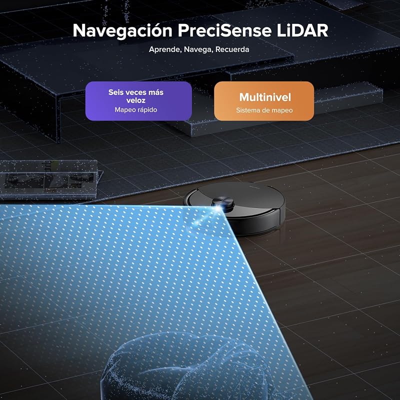 roborock Q10 S5+ set Robot Vacuum e Mop 2 em 1 de 10000 Pa, Sistema Anti-Emaranhado Duplo, Prevenção de Obstáculos, 7 Semanas de Auto-Esvaziamento, Navegação LiDAR PreciSense, App Control, Preto