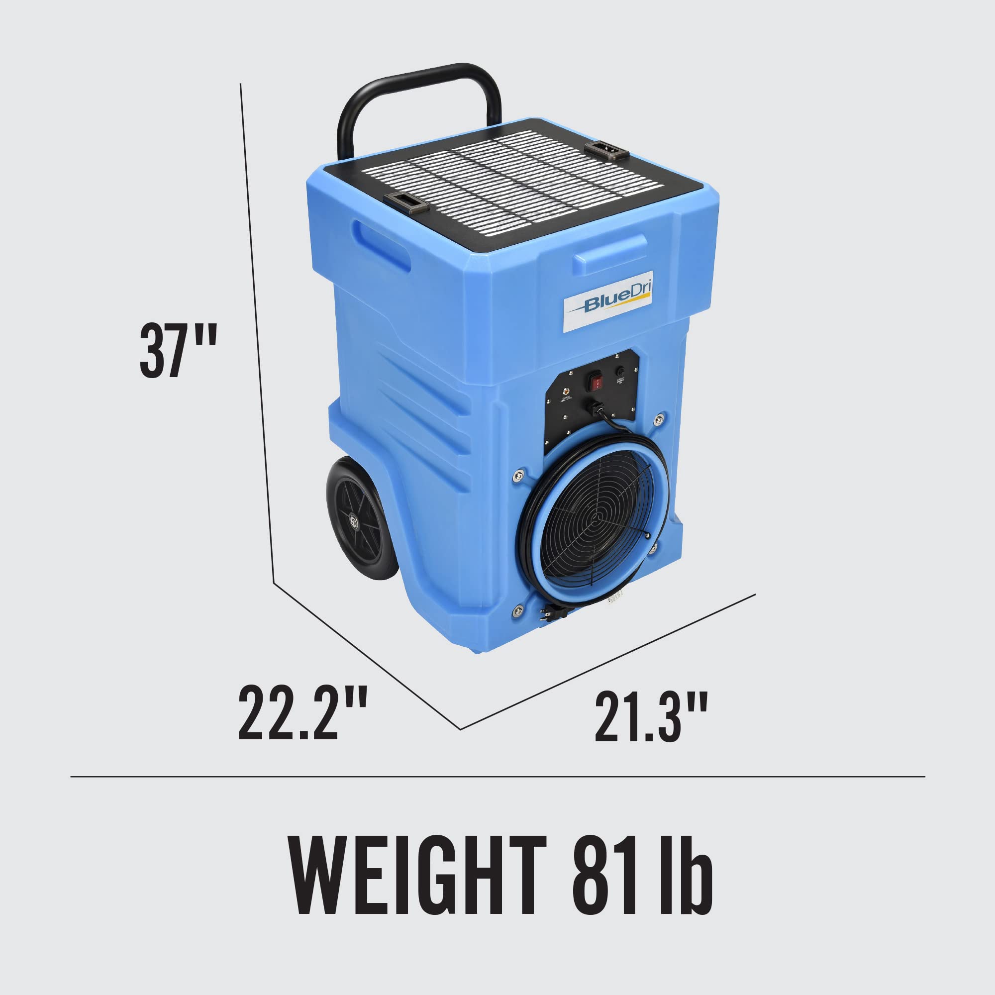 BlueDri AS1000 1000 CFM Portable Large Capacity HEPA Air Scrubber with Two-Stage Filtration, Blue