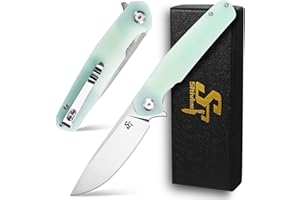 Sitivien ST102 Folding Knife, D2 Steel Blade+G10 Handle Pocket Knife, EDC Tool Knife for Outdoor, Camping, Hunting, Survival (Turquoise) …
