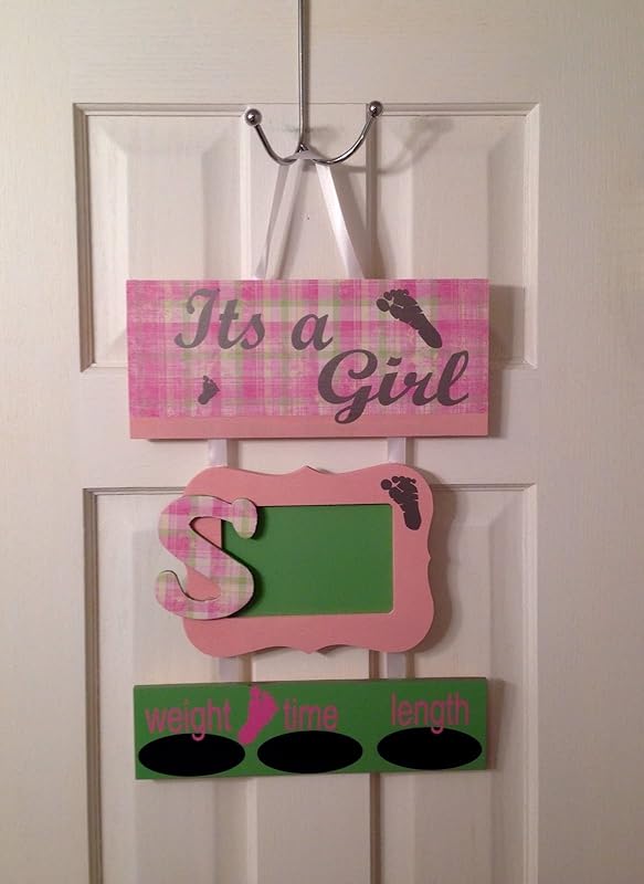 Hospital Door Hanger Announcement for baby boy or girl