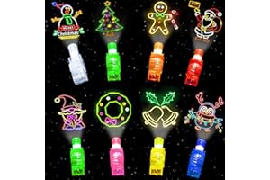 iRugosa hapfyer 32PCS Christmas Party Favors LED Finger Lights, Glow in the Dark Light Up Toys Gifts Bulk for Kids Boy Girl B