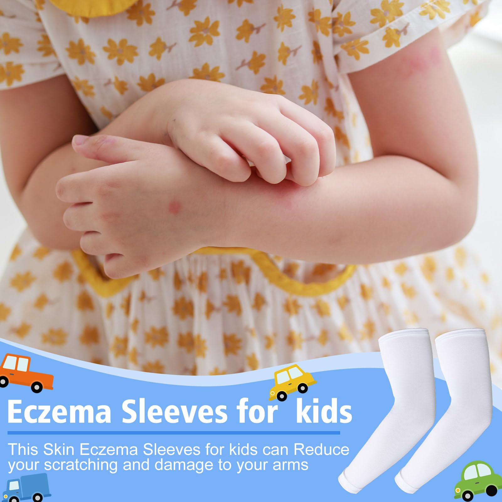 Eurzom 8 Pairs Eczema Sleeve for Kids Toddler Elastic Arm Sleeves Soft and Does Not Hurt the Skin UV Protection