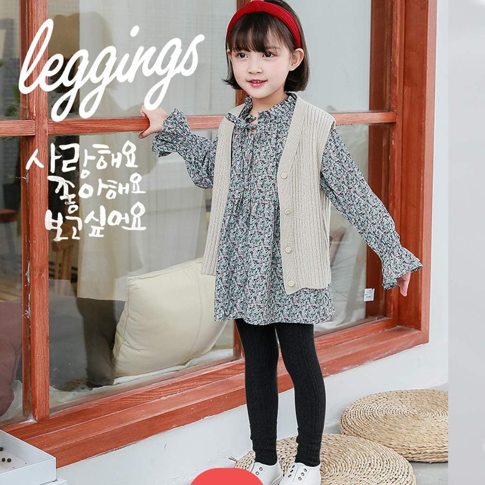 Girls Leggings Baby Toddler Tights Stockings Cable Knit Cotton Pants - 4 Pack Footless Tights & 4 Pairs Socks: Clothing
