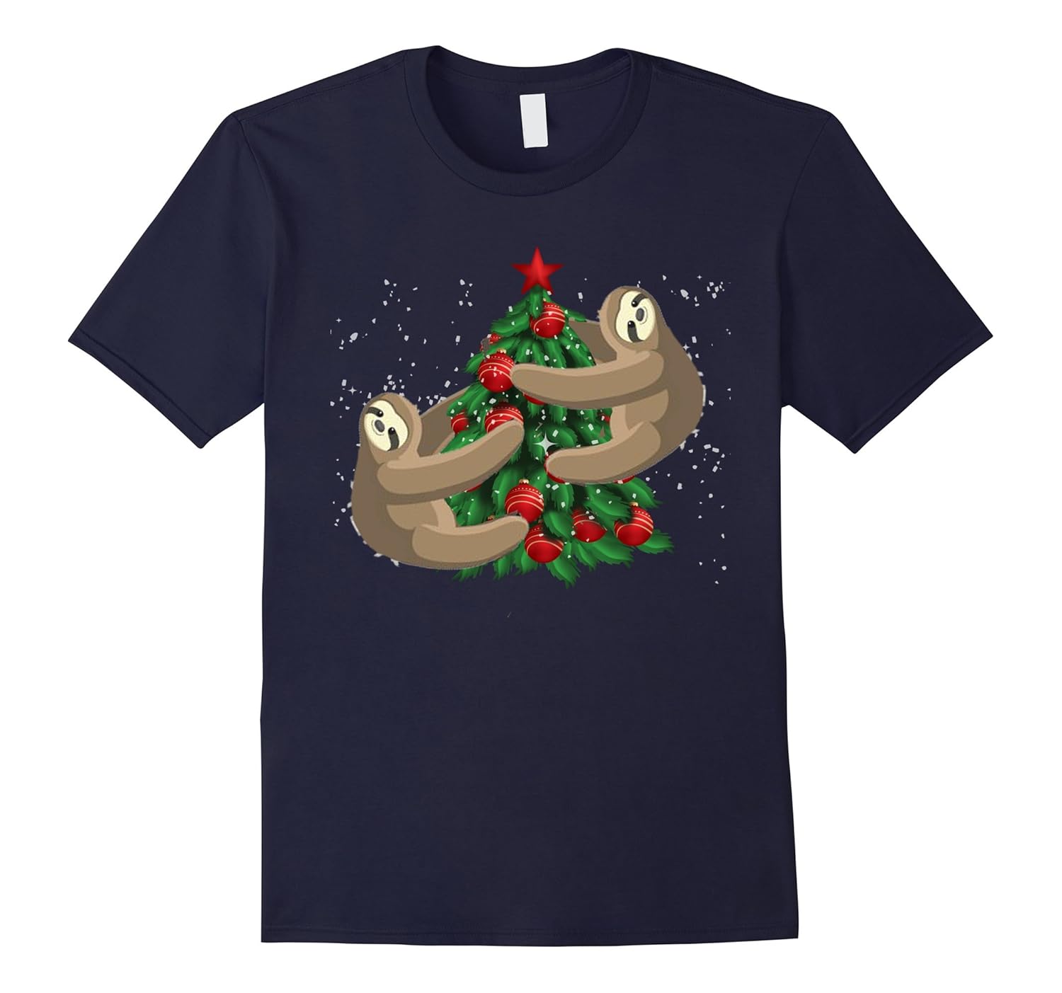 Decorating Sloths Ugly Christmas Tshirt-ANZ