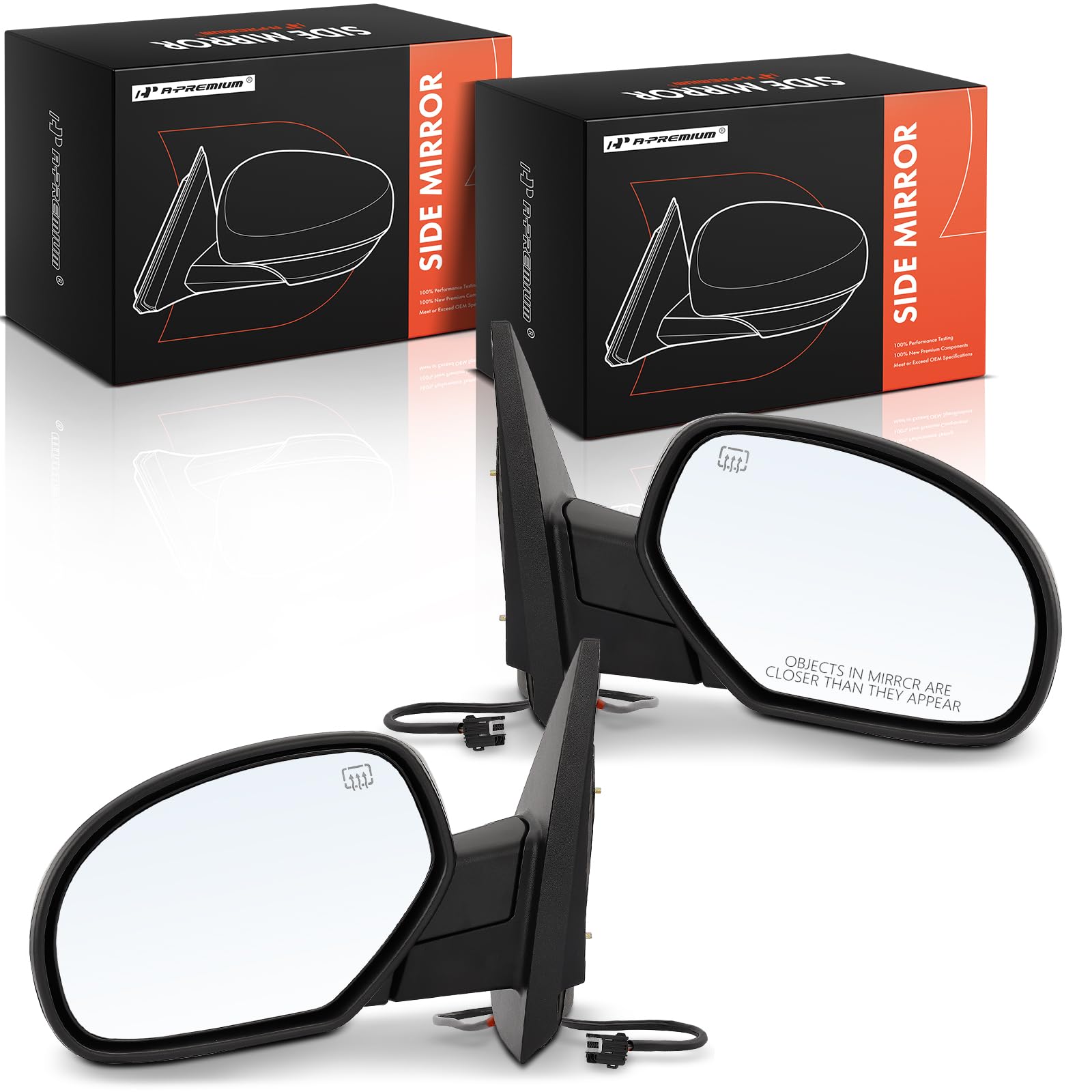 Photo 1 of A-Premium Pair (2) Side View Mirror - Compatible with Chevy & GMC -Silverado 1500 2500 3500 HD, Avalanche, Suburban, Tahoe, Sierra, Yukon - Power Heated Manual Folding Driver and Passenger Side Mirror